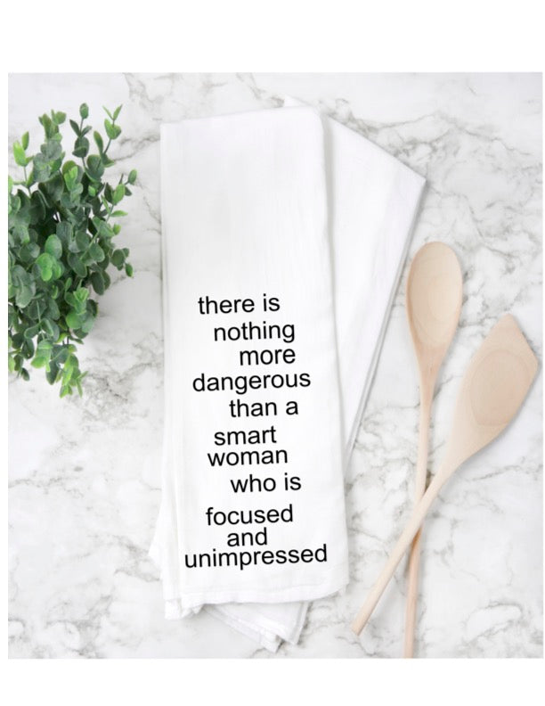 smart, focused women - humorous kitchen bar towel LG