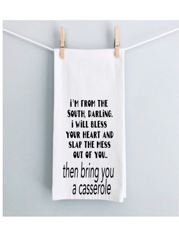 i am from the south - humorous tea, bar and kitchen towel LG