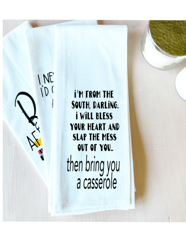 i am from the south - humorous tea, bar and kitchen towel LG