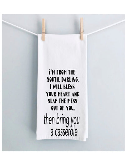 i am from the south - humorous tea, bar and kitchen towel LG
