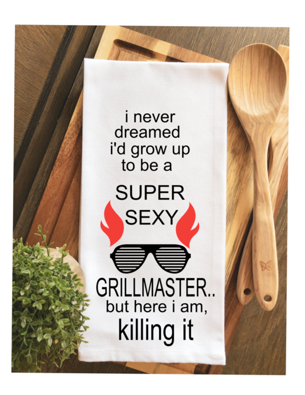 super sexy grillmaster - humorous bar, tea and kitchen towel LG