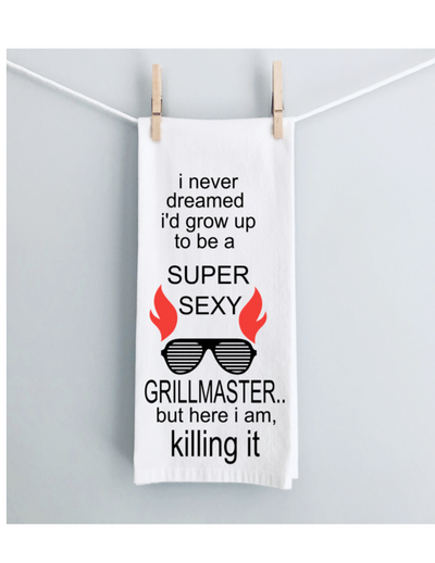 super sexy grillmaster - humorous bar, tea and kitchen towel LG