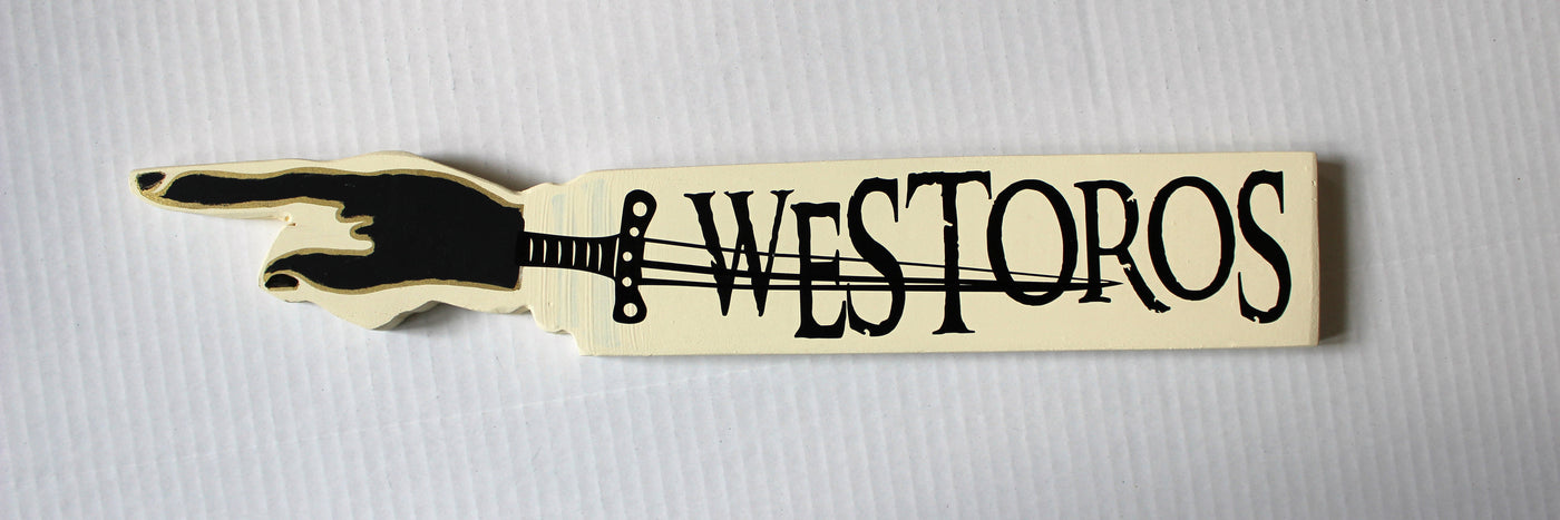 Thrones Collection - wooden pointy finger signs - Pretty Clever Words