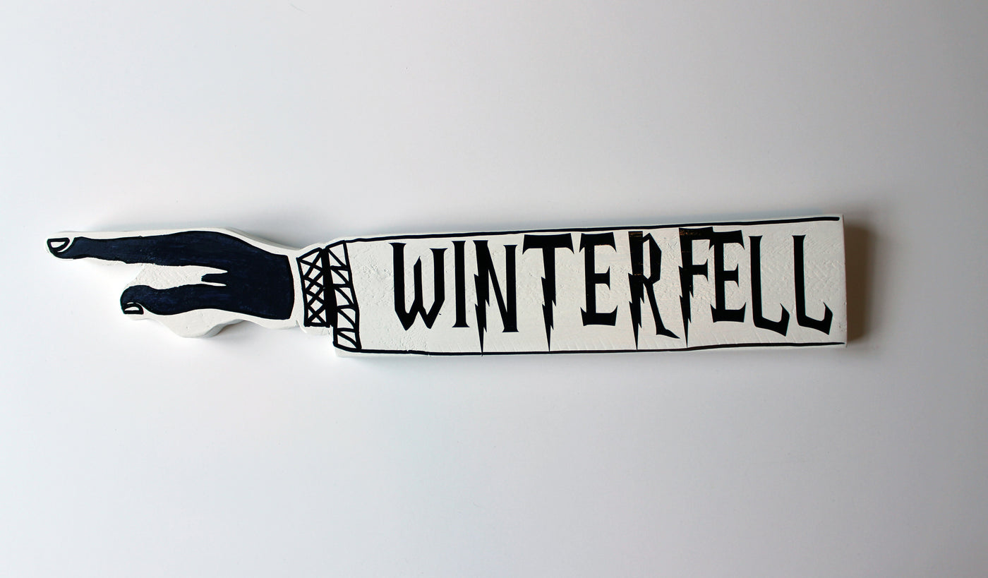Thrones Collection - wooden pointy finger signs - Pretty Clever Words
