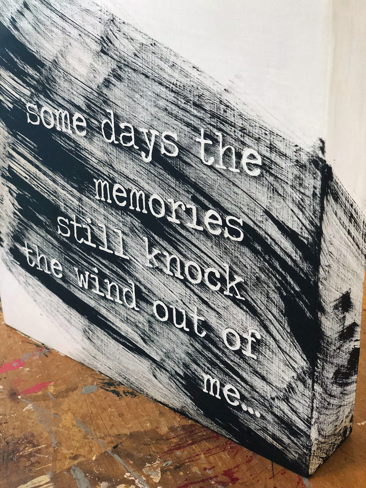 some days the memories just knock the wind - wood panel art